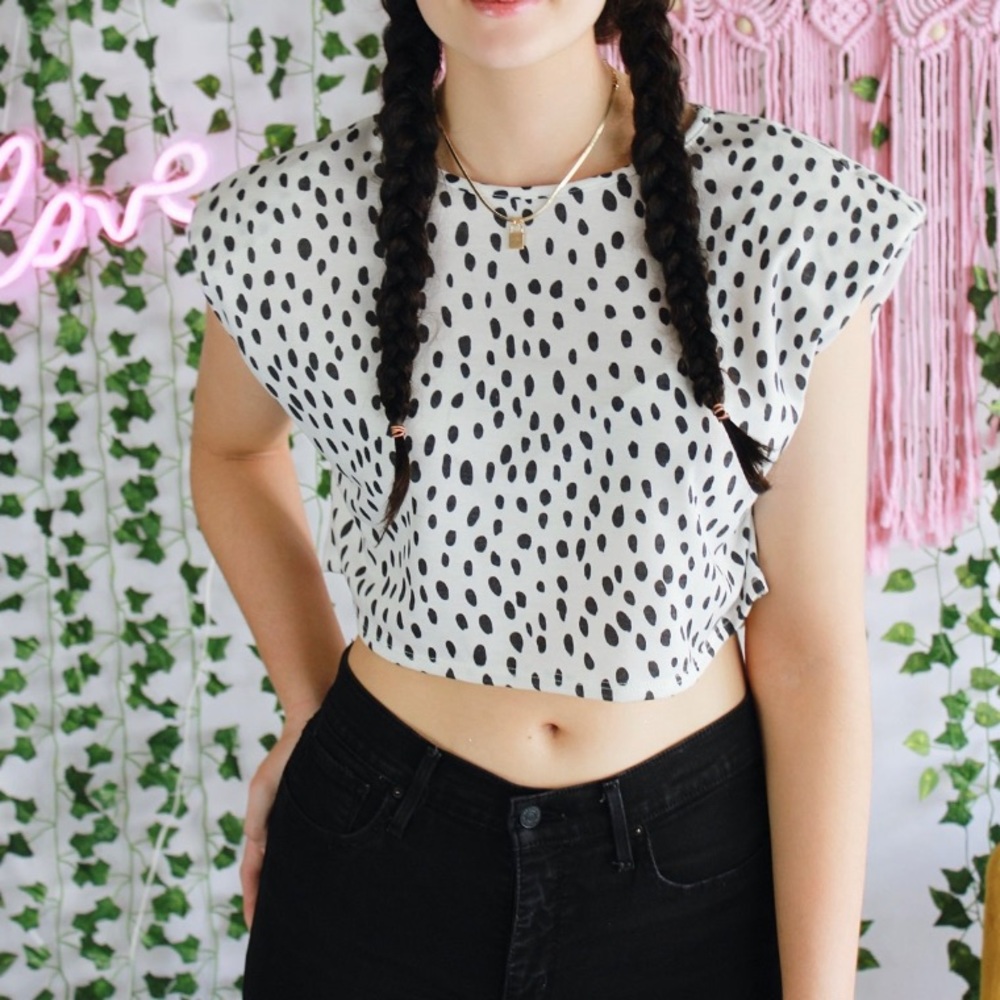 SALE! Polka Dotted Crop Top